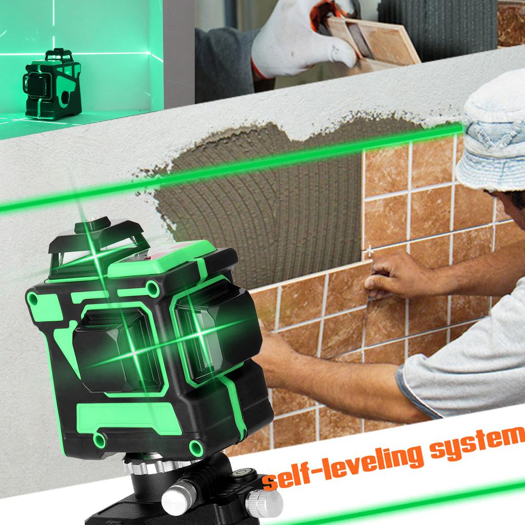 Kkmoon Multifunctional Self-leveling 3D 12 Lines Laser Level Tool Vertical Horizontal Lines with