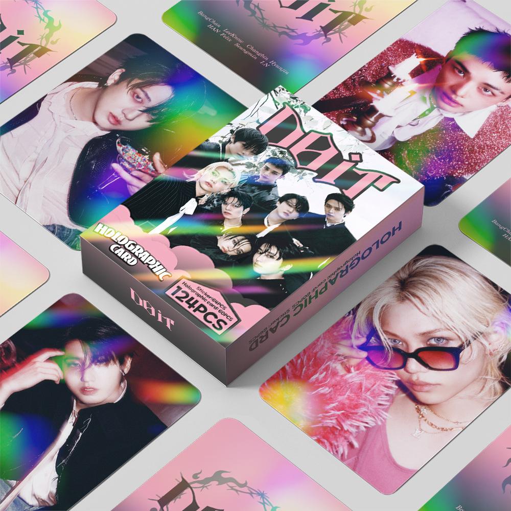 124Pcs Skzoo Laser Card Straykids New Special Do It Flash Card Star Sticker Photo Card Double-Sided Lomo Card