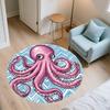 Aquarell-Oktopus,Runder Teppich,Teppich für Wohnzimmer Schlafzimmer Sofa Spielzimmer Dekor,Rutschfeste Fußmatte