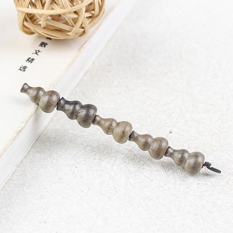 Somber Golden Phoebe Small Gourd Pendant - 9x15MM Handmade Buddhist Beads Bracelet Wenwan Wooden Accessories