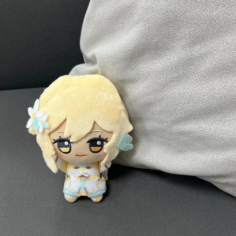 Peluche Gioco Genshin Impact 10cm Lumine Kaeya Alberich Diluc Ragnvindr Barbatos Morax Action Figures Portachiavi Modello Bambola