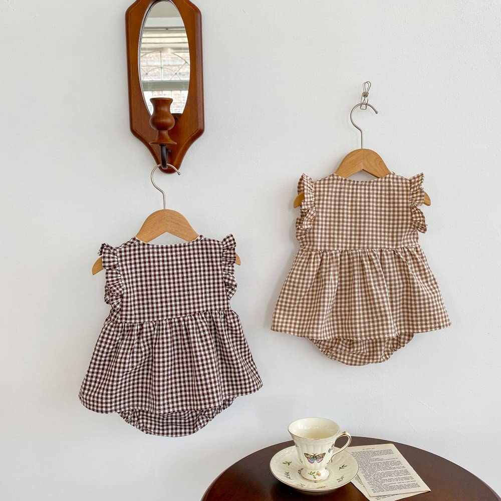 Baby Clothes Clothes Girls Clothes Summer Short Sleeve One Piece Shorts Pants Girls Casual Everyday Wear Shrine Visit Recital Birthday Gift Plaid