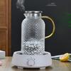 Rice Grain Pattern Glass Cold Water Kettle High Borosilicate Glass Summer Juice Pot Large Capacity Cold Water Kettle Set