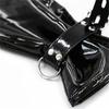 1 Pair BDSM Black Patent Leather Handcuffs Dog Paw Gloves Adult BDSM Kit Reverse Restraints Boxing Cuffs With Locking Buckle Cosplay Couples Sex Bonda