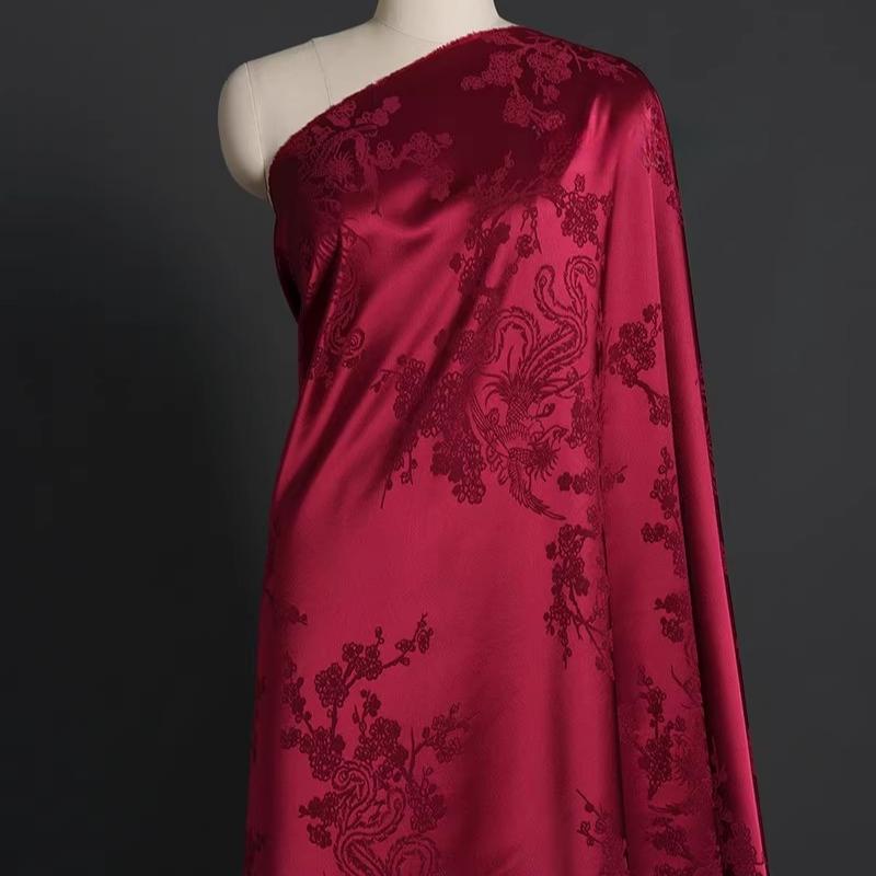 100x150cm Acetate Satin Jacquard Fabric Dress Shirt Silky Glossy for Apparel Sewing Craft Home Decoration Pillow Cushion