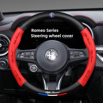 Car Steering Wheel Cover Car Interior Accessories For 156 159 147 4C 8C 166 Giulia Giulietta Mito Stelvio Spider GT