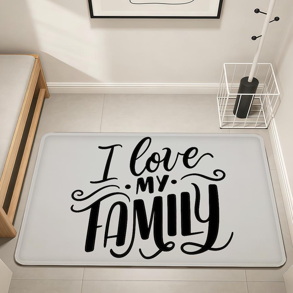 modern word art fashion family LOVE Home Bedside Rug Kitchen Bath Floor Mat Hallway Balcony Carpet Entrance Doormat hogar Decor 40cm x 60cm