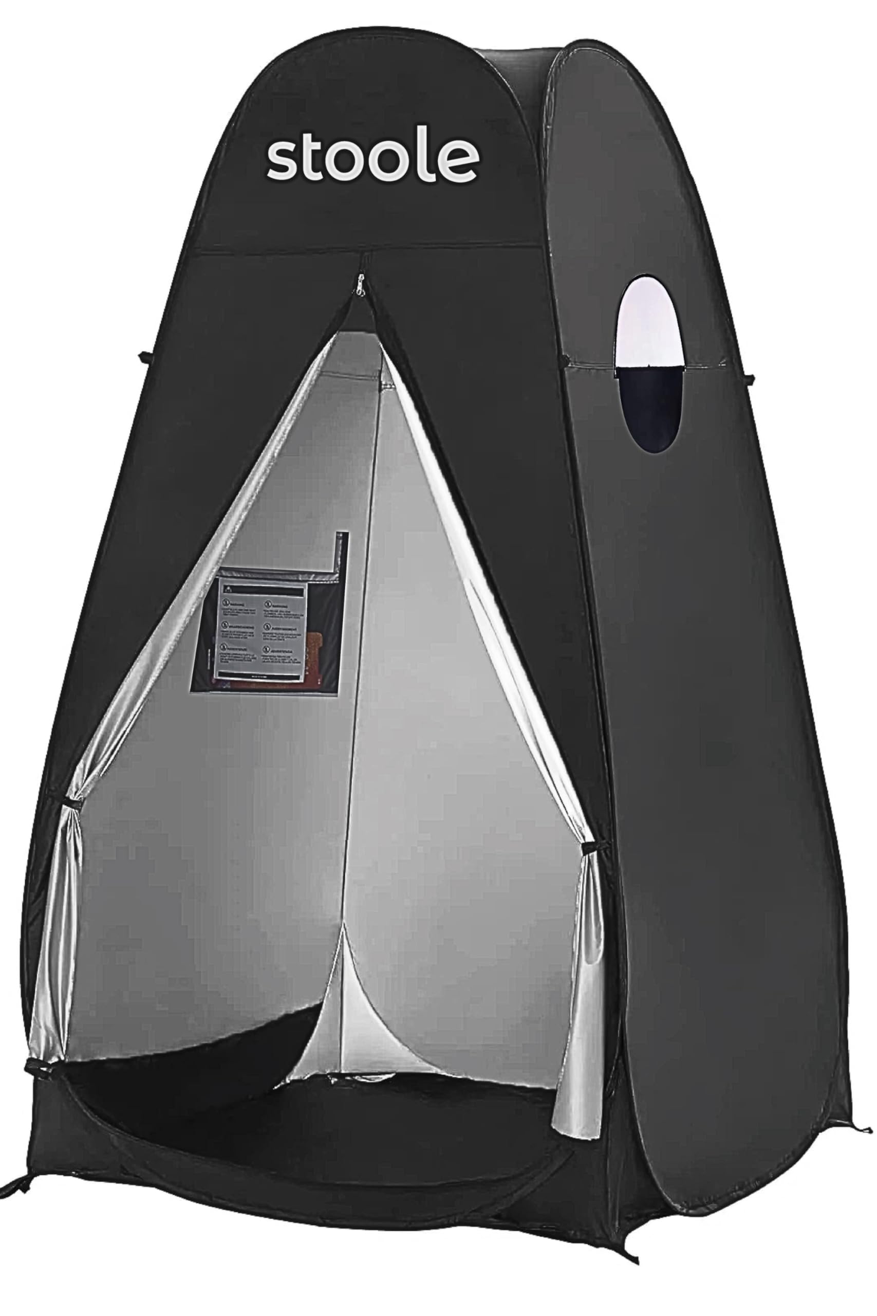 

Палатка с портативной аварийной и молнией, которую нельзя открыть снаружи, идеально подходит для переодевания и кемпинга Stoole® Туалет на 1 человека, Готовность, чёрный