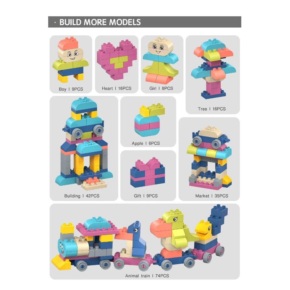 Pädagogisches Plastikbausteinspielzeug Kinderpuzzles Lernspielzeug Umweltfreundliches DIY-Bausteinspielzeug