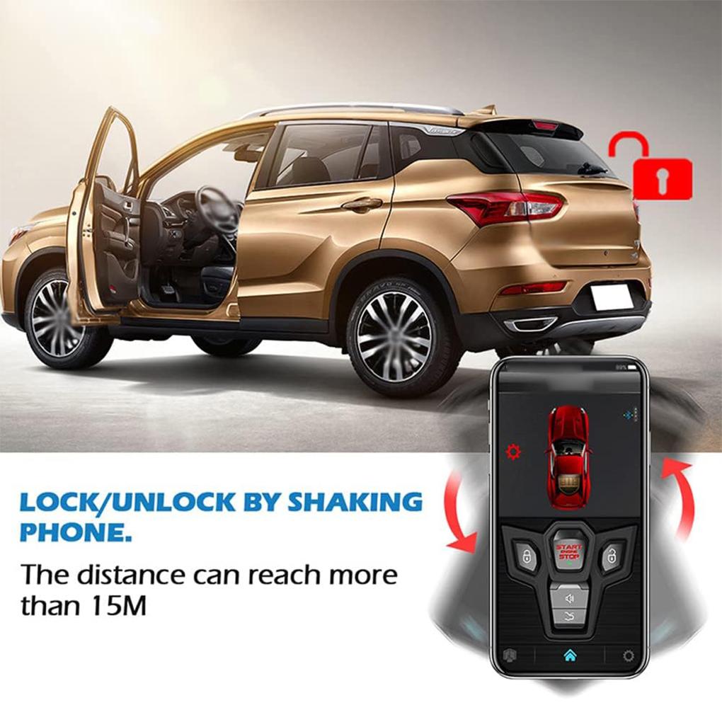 Universal Car Alarm Auto Start Stop System Remote Control Engine Ignition Autostart Kit Keyless Push Start System Car Accessory