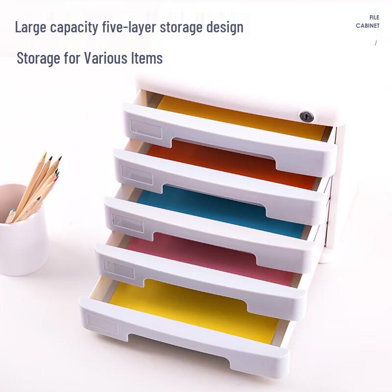 Deli 5-Layer Lockable Desktop File Cabinet