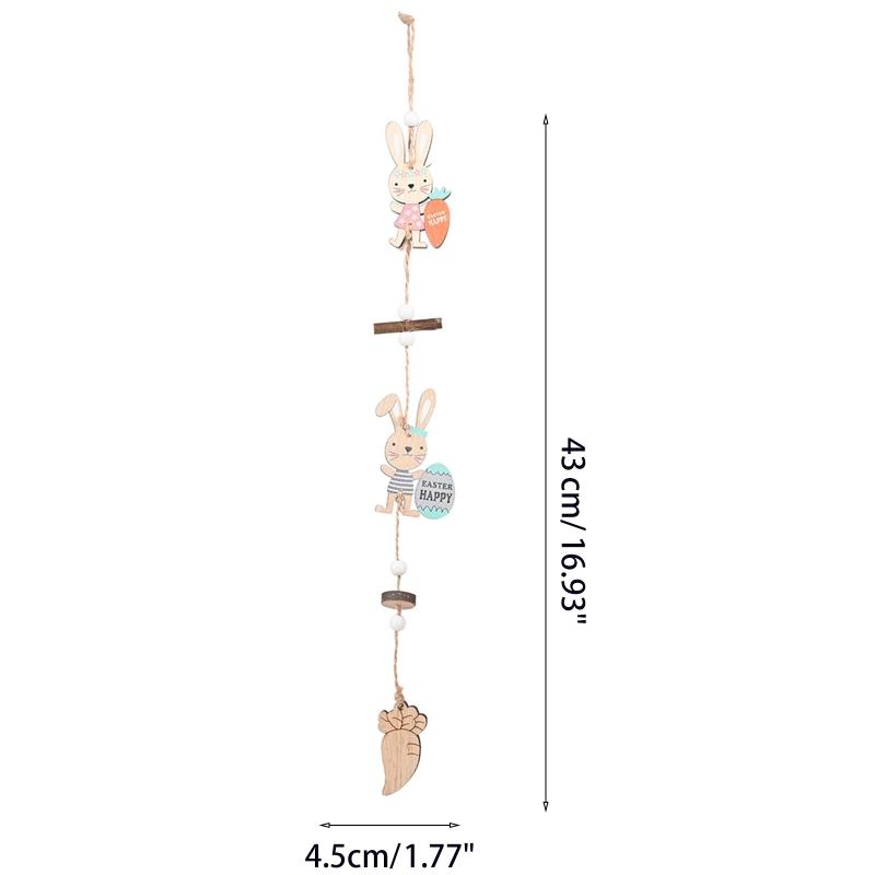 Kreatives Handwerk Holzdekoration Osterhase Hängeornament Osterfeiertagsdekorationen für mit Trageband Terrasse Hof Teil
