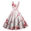 Women's Halloween Print Sexy Off-The-Shoulder Punk Vintage Dress