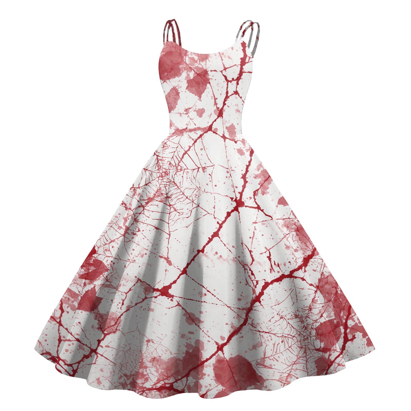 

Женское сексуальное платье с принтом на Хэллоуин, с открытыми плечами, в стиле панк, винтаж M киноварь