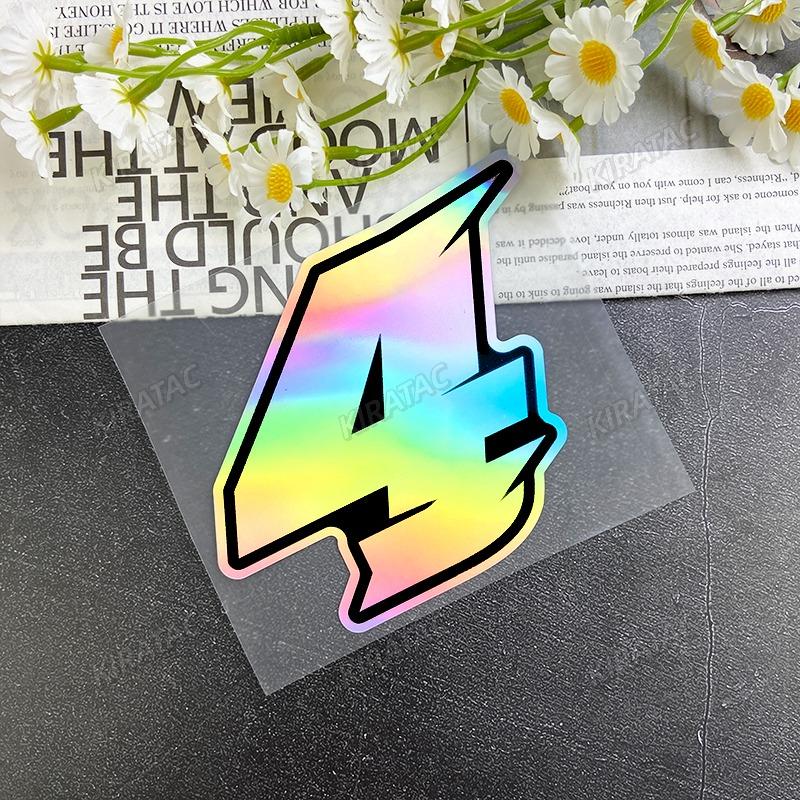 1PC Arabic Numerals Laser Motorcycle Stickers Waterproof for Motorbike Fuel tank Front Fairing Scooter Helmet Box Vinyl Decals