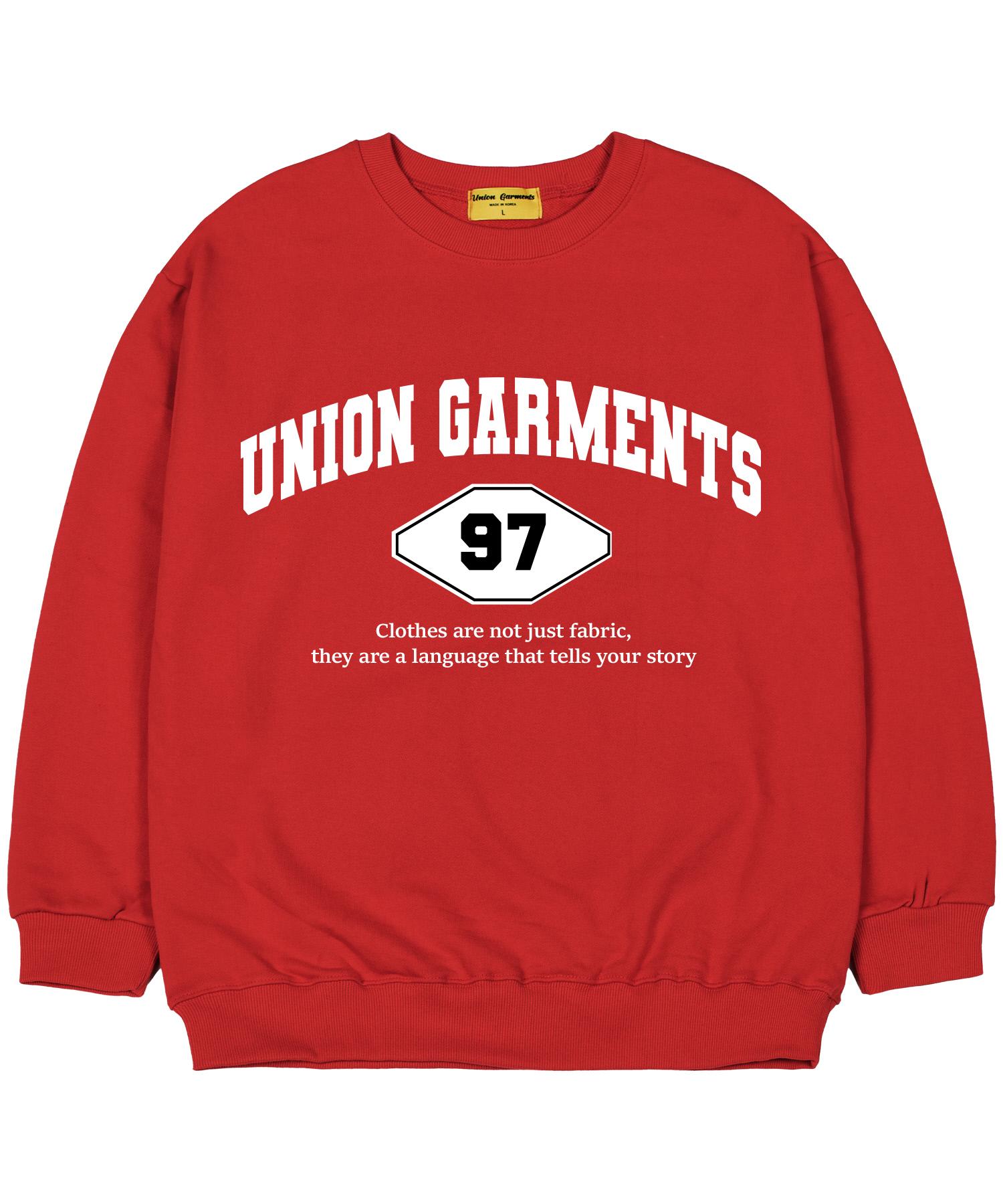 Union Garments [На флисе] 97 Garments Свободная толстовка Красная Xl