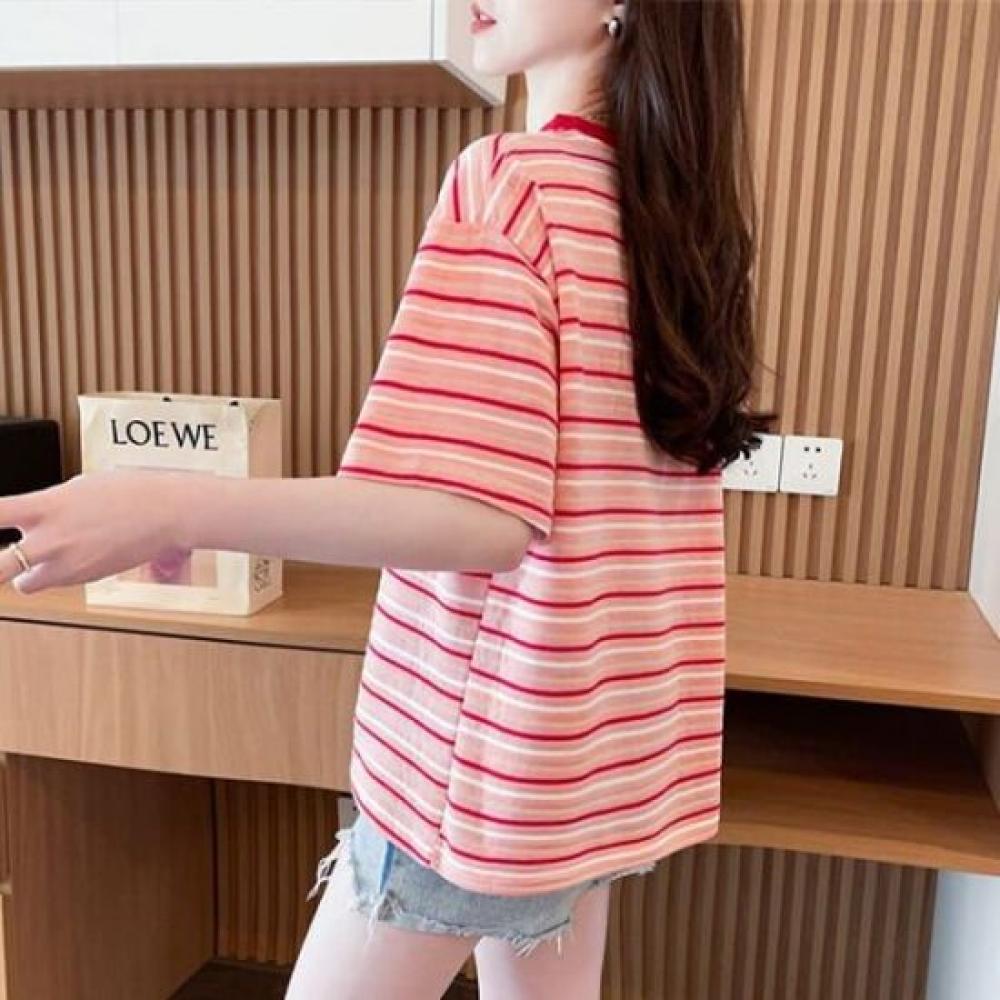 Navava Women Casual STripe Loose FiT T shirT nT2504