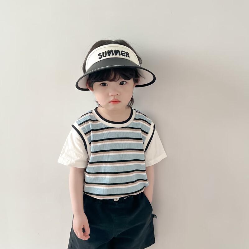 Baizien Kids' Macaron Color-Block Sun Visor Hat (2-Pack)