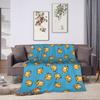 Psyduck Manga Flannel Blanket  Soft Warm Throw Blanket for Couch Bed Travel Office Novelty Bedspread Sofa Bed Cover