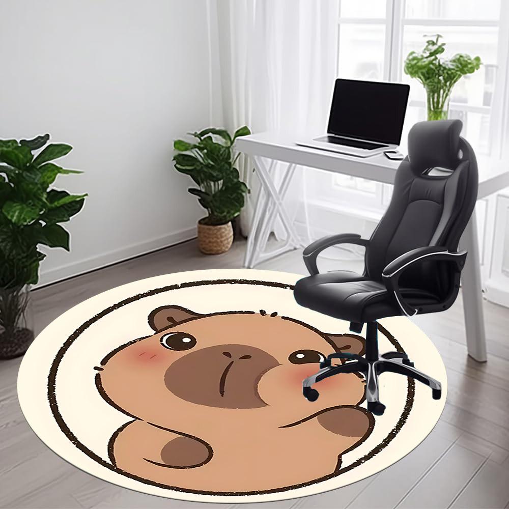 1 Stück Wasserschwein Büro Runder Teppich, Matte Geeignet Für Büro, Unter Bürostühlen Schlafzimmer Wohnzimmer Heimdekoration, Zimmer Deko