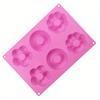 1Pc DIY Baking Supplies 6 Flower Shaped Donut Silicone Chocolate Mold Round Bread
