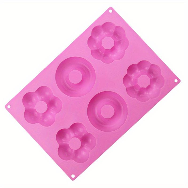 1Pc DIY Baking Supplies 6 Flower Shaped Donut Silicone Chocolate Mold Round Bread