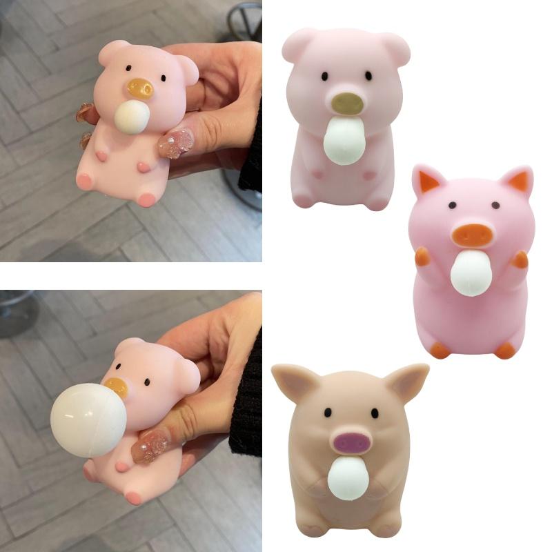 Cute Little Pig Squishy Toy Decompress And Release Stress With Bubble-spitting Fun!