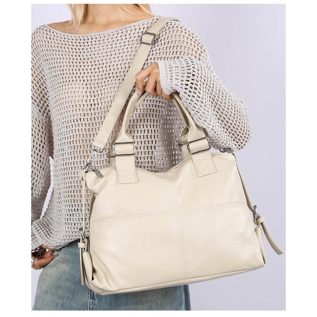 Handbag Women PU Large Capacity Adjustable Strap Office Daily