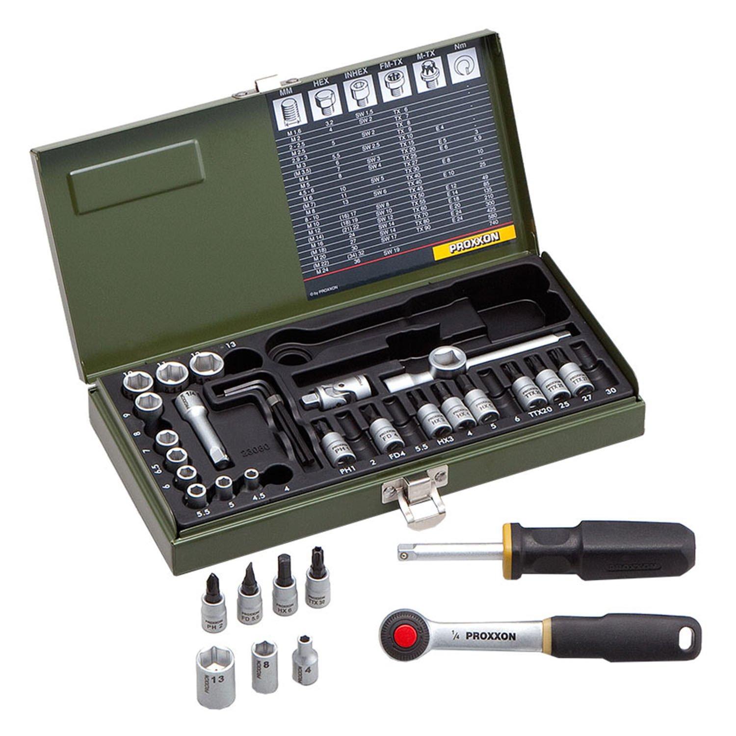 

PROXXON precision socket wrench 82080 36-piece set, 1/4 No.