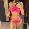 14 Colori Fiori 3D Bandeau Bikini a Taglio Alto Costume da Bagno Femminile Costume da Bagno Donna Set Bikini Due Pezzi Costumino da Bagno Swim