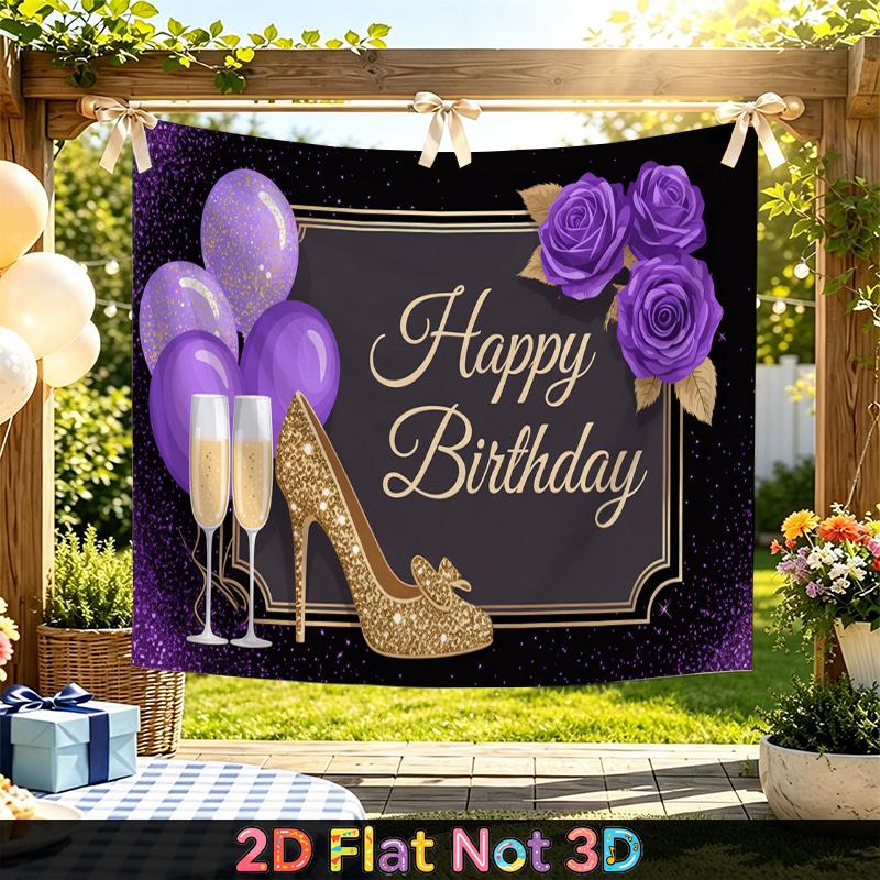 Purple Balloon Party Backdrop 1pc - Photo Booth Props