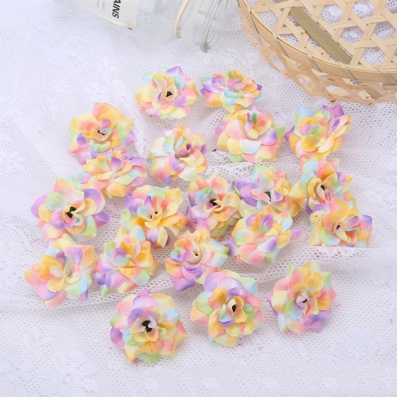 5/10/20Pcs 4.5cm Red Silk Artificial Rose Heads for Home Room Decorations Wedding Decoration DIY Bride Wreath Accessories