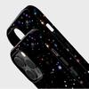 Sublimation Coated Glossy Phone Case Hard Plastic +TPU Soft TPU Shell Shiny Stars Black Patterned Full Protective Back Cover for iPhone Samsung