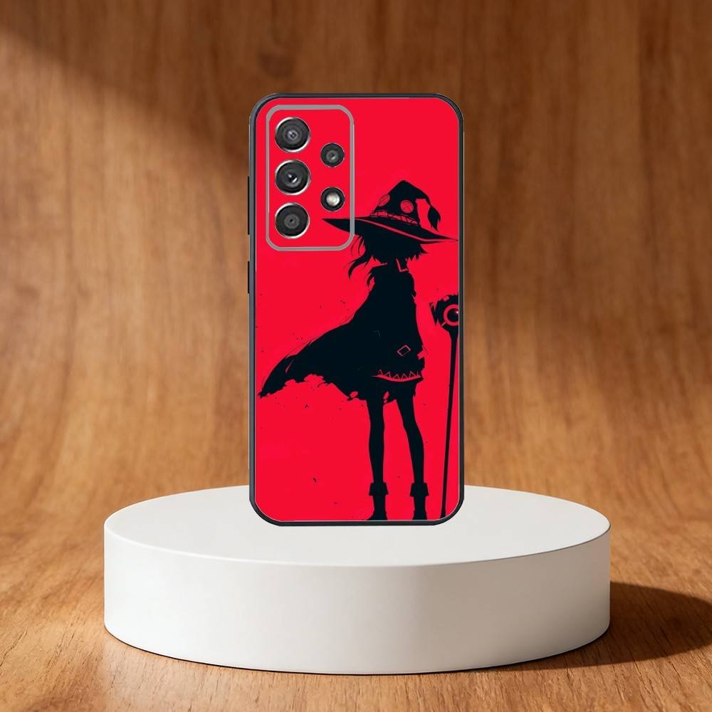 Megumin Anime K-KonoSubaS Phone Case For Samsung S25,S24,S21,S22,S23,S30,Ultra,S20,Plus,Fe,Note,10,9,5G Black Cover