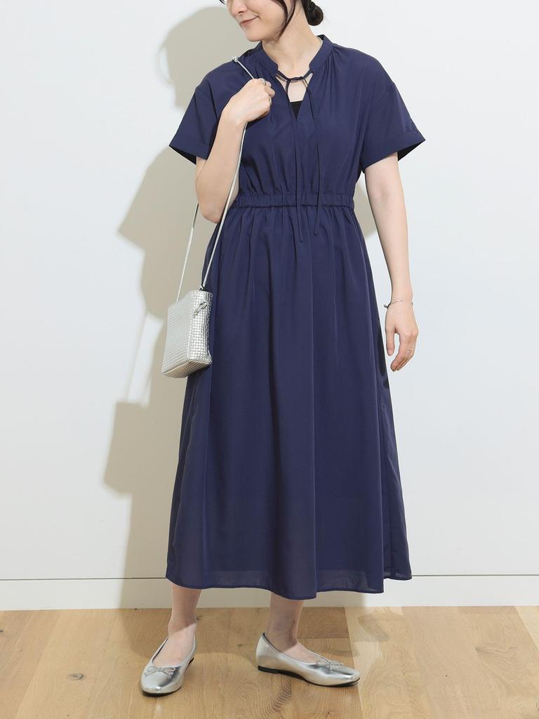 Beams Heart Dress [Pre-order] Gathered Skipper Dress, Women's, Purple Blue, One Size