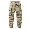 Men's Spring and Autumn Washed Pure Cotton Casual Pants, American-Style Loose Fit, Multi-Pocket, Jogger Cargo Pants, Export Surplus with Tags Removed