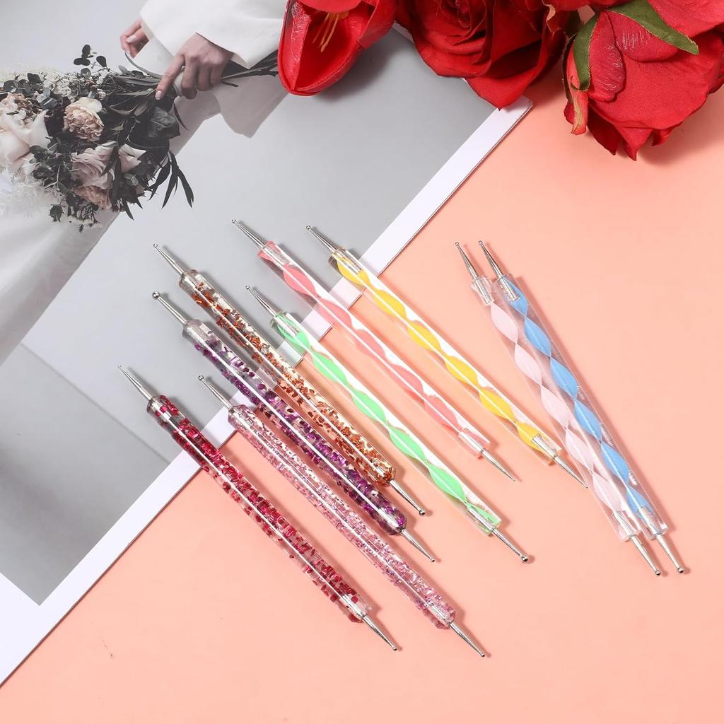Nail Dotting Tools 10 Pcs Dotting Tools Nail Art Kit, Dotting Tools Embossing Tools for Painting Mandala, Nail Dotting Pen for Nail Art Design Tools