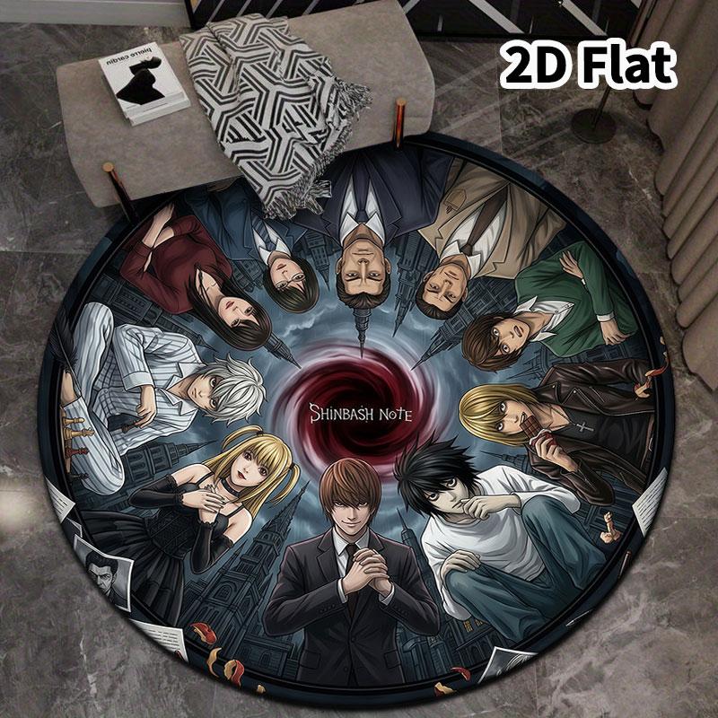 Death Note Round Area Rug Carpet Rug For Living Room Bedroom Sofa Playroom Decor Nonslip Floor Mat