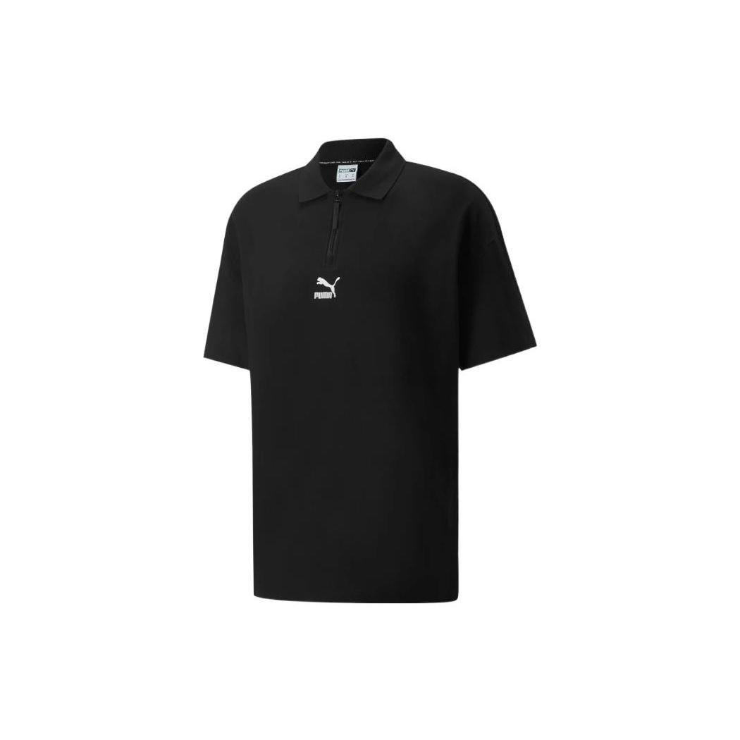PUMA Logo Polo Shirt Black Men s 535271-01 S