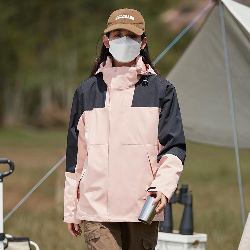 

Осень и Зима Пары Ветрозащитная Водонепроницаемая Съемная Подкладка Куртка Куртка Куртка 5XL