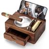 American Style Wooden Cigar Ashtray Box - Solid Wood Drawer Design, Portable Car Ashtray for Cigars, Premium Cigar Accessory