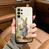 Cute R-Rabbit P-Peter Black Soft Silicone Phone Case for Samsung Ultra S25, S24, S21, S22, S23, S30, Plus, FE, Lite