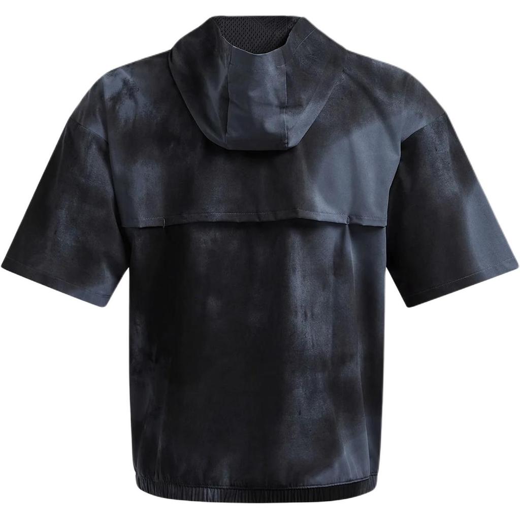 Under Armour Tie-Dye Design Letter Print Casual Hooded Short Sleeve Jacket Men Jackets Modern-Gray 1383291-044