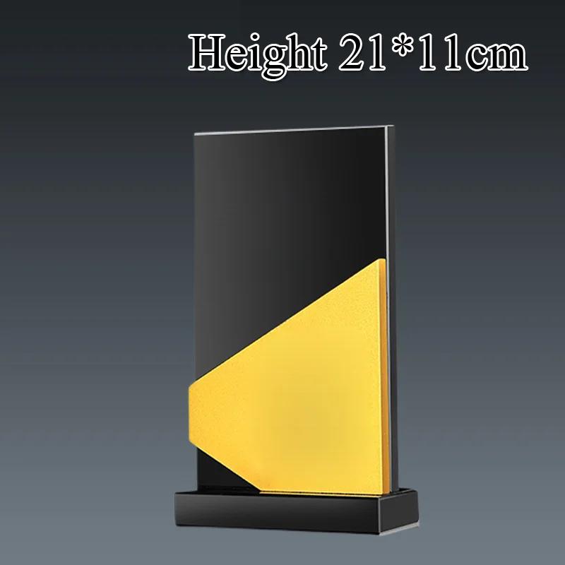 Customized Crystal Trophy High-End Metal Gold, Silver, Copper, Award Honor Gift Excellent Employe Souvenir, Home Decoration, 1Pc