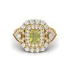 6X4MM Cushion Lemon Quartz Gemstone 925 Sterling Silver Gold Plated Solitaire Halo Women Engagement Ring