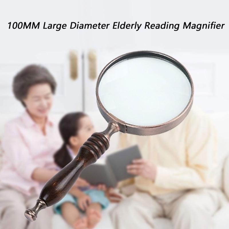 100MM Large Diameter Magnifying Glass For Elderly Reading Lightweight ABS Material Ergonomic Handle 10X Magnification Low Light Visibility