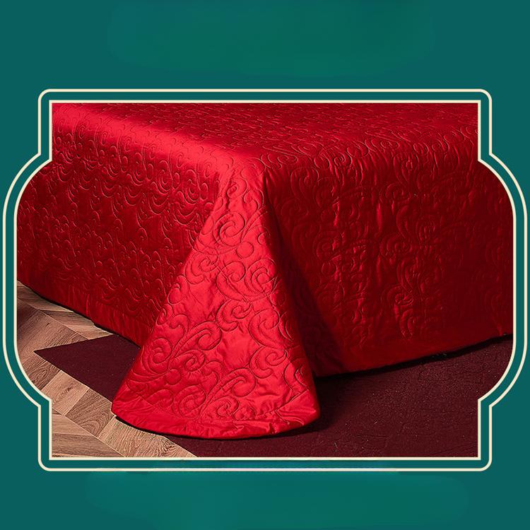 Satin Australian Cotton 200 Count Jacquard Wedding Four-piece Set Big Red High-end Luxury Wedding Multi-piece Set