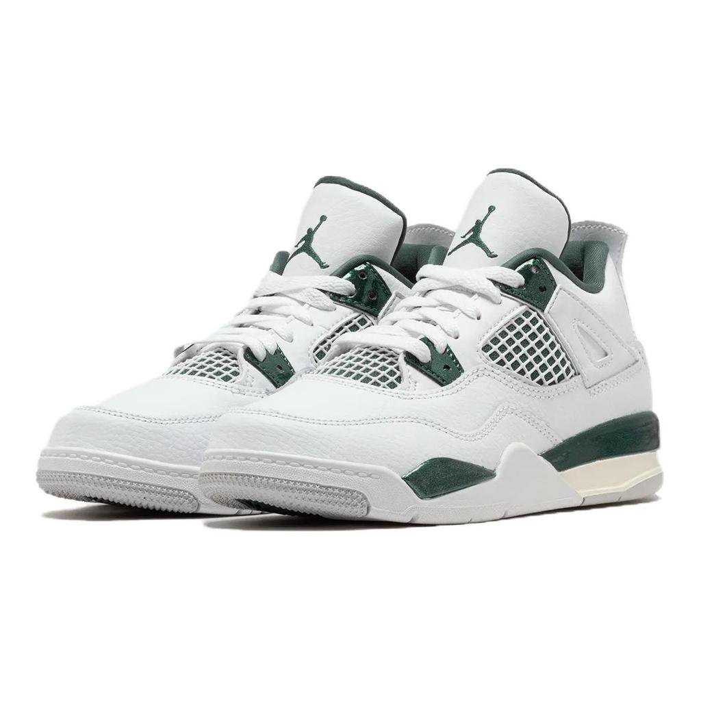 Jordan Air Jordan 4 Abrasion Resistant Mid top Kids Lifestyle Shoes White Green Kids' BQ7669-103