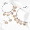 copper Twelve Constellations Heart Charm Bead Charms Bead Gemini Capricorn for Authentic Bracelets Diy Jewellery Gift for Women
