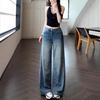 Women's Low Waist Loose Fit Straight Leg Denim Jeans Casual Streetwear Pants